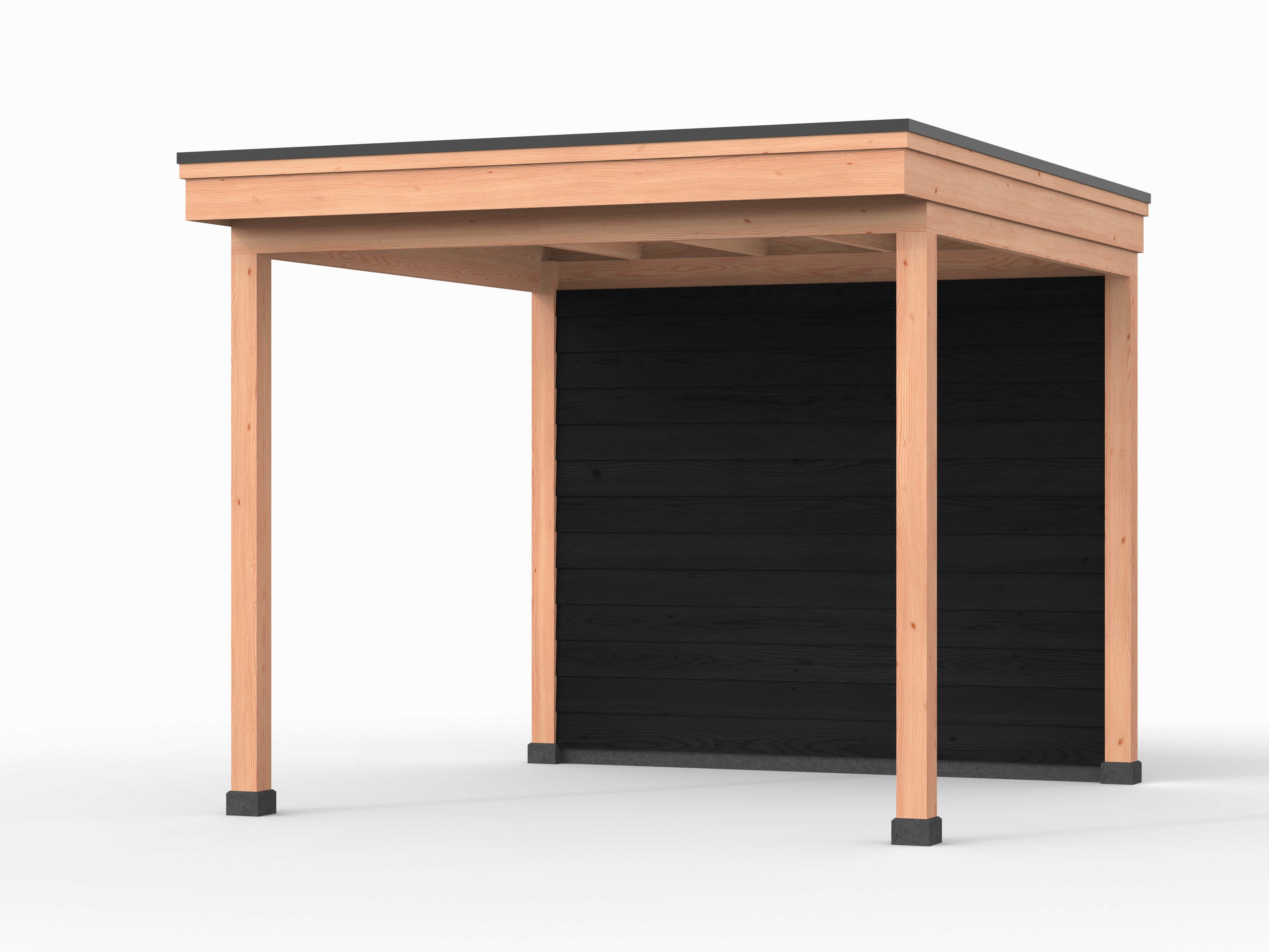 Douglas overkapping, 300 x 300, Met achterwand, Westwood Comfort Basic zwart - Afbeelding 1